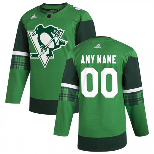 Pittsburgh Penguins Men's Adidas 2020 St. Patrick's Day Custom Stitched Jersey Green