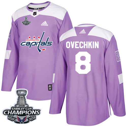 Adidas Washington Capitals #8 Alex Ovechkin Purple Authentic Fights Cancer Stanley Cup Final Champions Stitched Youth Jersey Youth