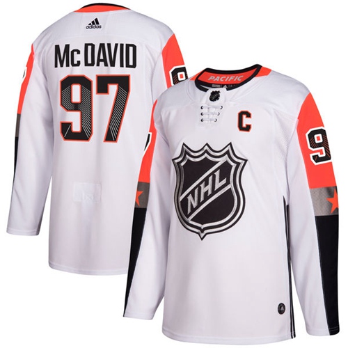 Adidas Edmonton Oilers #97 Connor McDavid White 2018 All-Star Pacific Division Authentic Stitched Jersey Men's