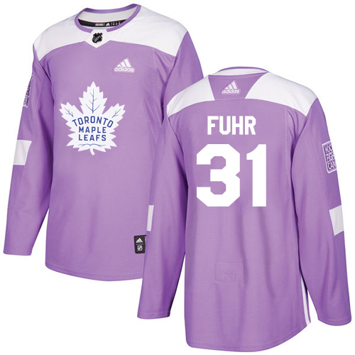 Adidas Maple Toronto Maple Leafs #31 Grant Fuhr Purple Authentic Fights Cancer Stitched Jersey Men's