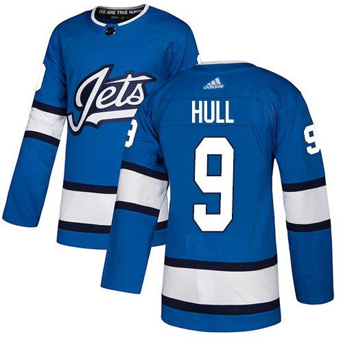 Adidas Winnipeg Jets #9 Bobby Hull Blue Alternate Authentic Stitched Jersey Men's