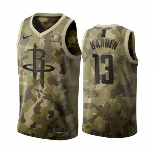 Houston Rockets #13 James Harden 2019 Salute to Service Desert Camo Jersey Mens