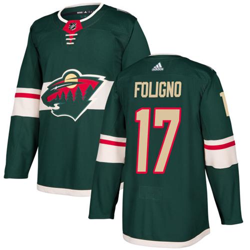 Adidas Minnesota Wild #17 Marcus Foligno Green Home Authentic Stitched Jersey Men's