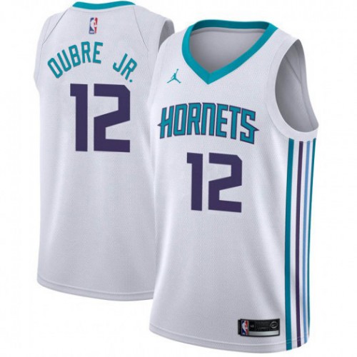 Charlotte Hornets #12 Kelly Oubre Jr. Youth White Jordan Swingman Association Edition Jersey Youth