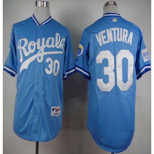Kansas City Royals #30 Yordano Ventura Light Blue 1985 Turn Back The Clock Stitched Jersey Men's