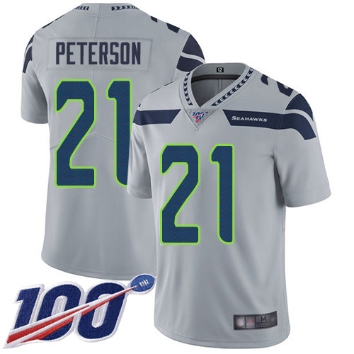Seattle Seahawks #21 Adrian Peterson Grey Alternate Youth Stitched 100th Season Vapor Untouchable Limited Jersey Youth