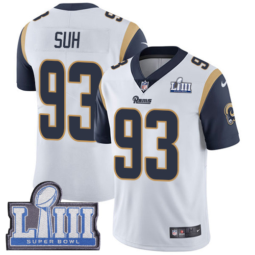 Los Angeles Rams #93 Ndamukong Suh White Super Bowl LIII Bound Men's Stitched Vapor Untouchable Limited Jersey Men's