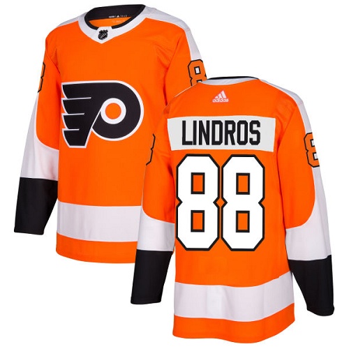 Adidas Philadelphia Flyers #88 Eric Lindros Orange Home Authentic Stitched Jersey Men's