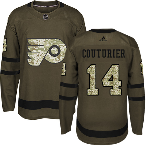 Adidas Philadelphia Flyers #14 Sean Couturier Green Salute to Service Stitched Youth Jersey Youth