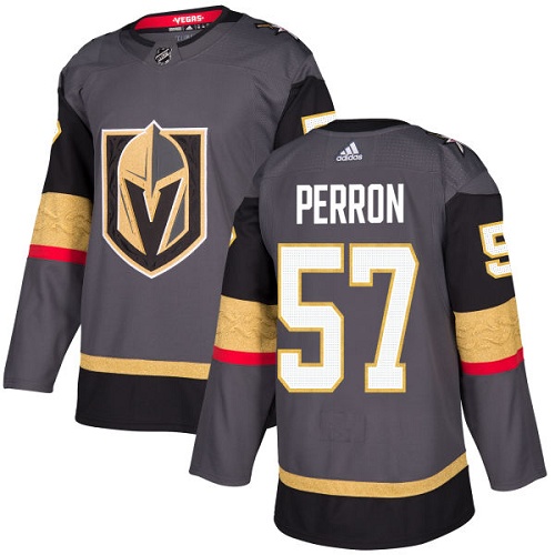 Adidas Golden Vegas Golden Knights #57 David Perron Grey Home Authentic Stitched Youth Jersey Youth
