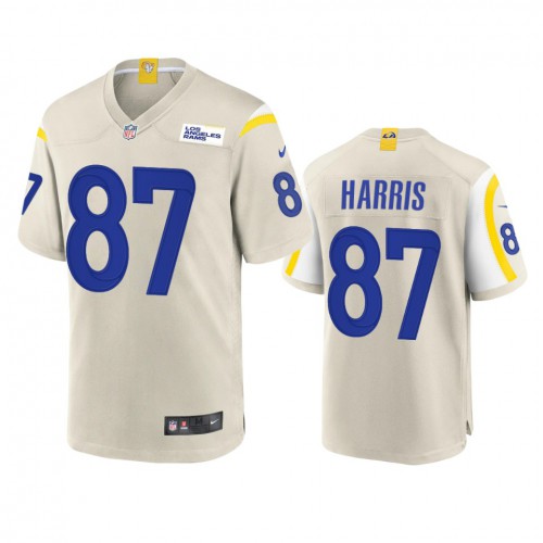 Los Angeles Los Angeles Rams #87 Jacob Harris Men's Game Jersey - Bone Men's