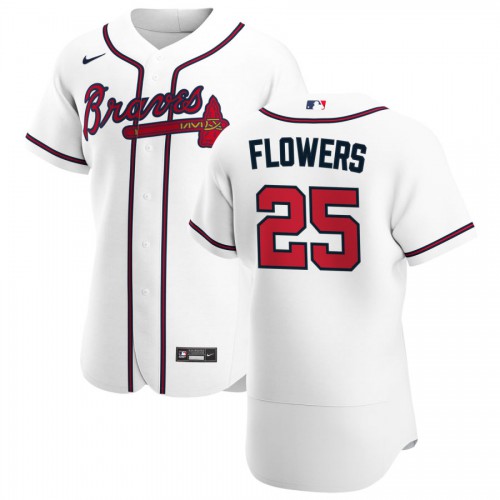 Atlanta Atlanta Braves #25 Tyler Flowers Men's White Home 2020 Authentic Player Jersey Men's