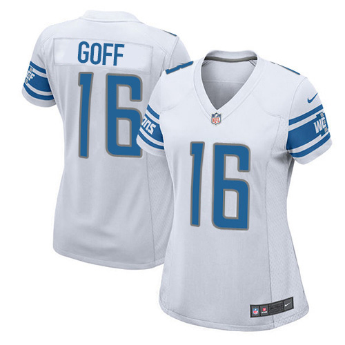 Detroit Lions #16 Jared Goff White Women's Stitched Elite Jersey