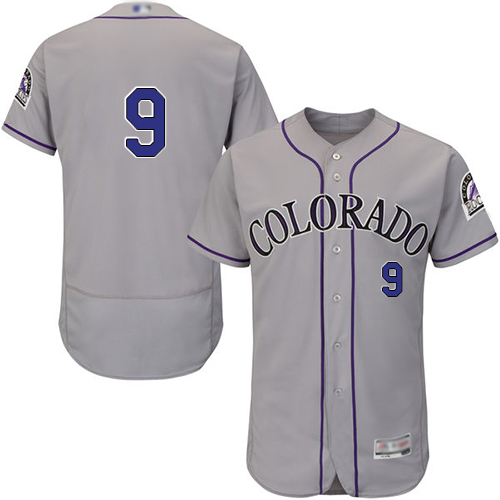 Colorado Rockies #9 Daniel Murphy Grey Flexbase Authentic Collection Stitched Jersey Men's