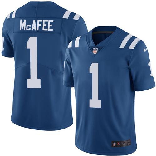 Indianapolis Colts #1 Pat McAfee Royal Blue Team Color Youth Stitched Vapor Untouchable Limited Jersey Youth