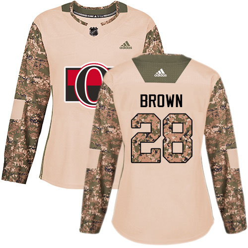 Adidas Ottawa Senators #28 Connor Brown Camo Authentic 2017 Veterans Day Women's Stitched Jersey Womens