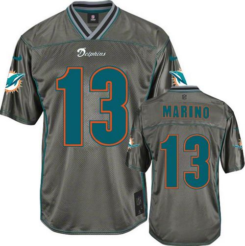 Dolphins #13 Dan Marino Grey Youth Stitched Elite Vapor Jersey