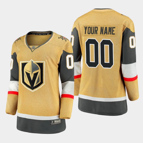 Vegas Golden Knights Custom Women's 2020-21 Player Alternate Stitched Jersey Gold