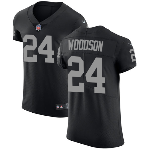 Raiders #24 Charles Woodson Black Team Color Men's Stitched Vapor Untouchable Elite Jersey