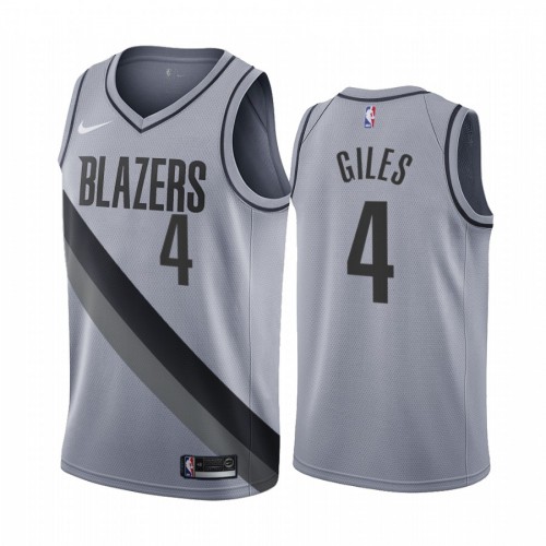 Portland Trail Portland Trail Blazers #4 Harry Giles III Gray Swingman 2020-21 Earned Edition Jersey Mens
