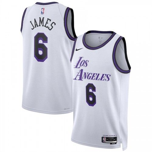 Los Angeles Los Angeles Lakers #6 LeBron James Unisex White 2022-23 Swingman Jersey - City Edition Mens