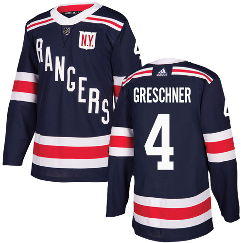 Adidas New York Rangers #4 Ron Greschner Navy Blue Authentic 2018 Winter Classic Stitched Jersey Men's
