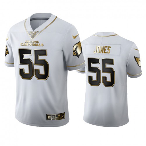 Arizona Arizona Cardinals #55 Chandler Jones Men's White Golden Edition Vapor Limited 100 Jersey Men's