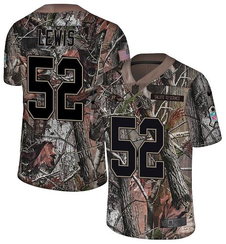 Ravens #52 Ray Lewis Camo Youth Stitched Limited Rush Realtree Jersey