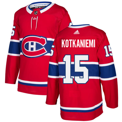 Adidas Montreal Canadiens #15 Jesperi Kotkaniemi Red Home Authentic Stitched Jersey Men's