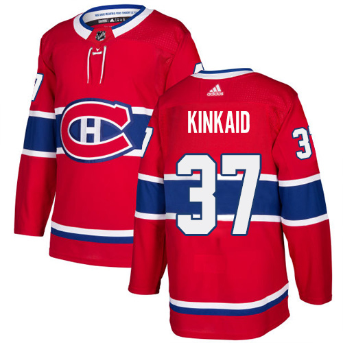 Adidas Montreal Canadiens #37 Keith Kinkaid Red Home Authentic Stitched Youth Jersey Youth