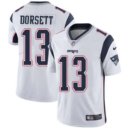 New England Patriots #13 Phillip Dorsett White Men's Stitched Vapor Untouchable Limited Jersey Men's