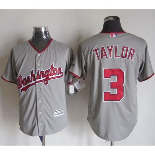Washington Nationals #3 Michael Taylor Grey New Cool Base Stitched Jersey Men's