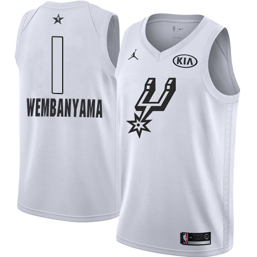 San Antonio Spurs #1 Victor Wembanyama White Youth Jordan Swingman 2018 All-Star Game Jersey