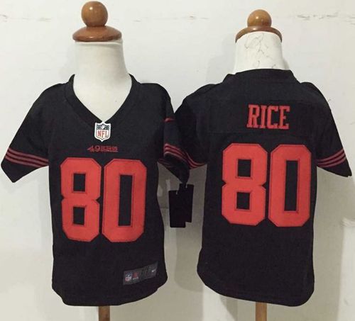 Toddler 49ers #80 Jerry Rice Black Alternate Stitched Elite Jersey