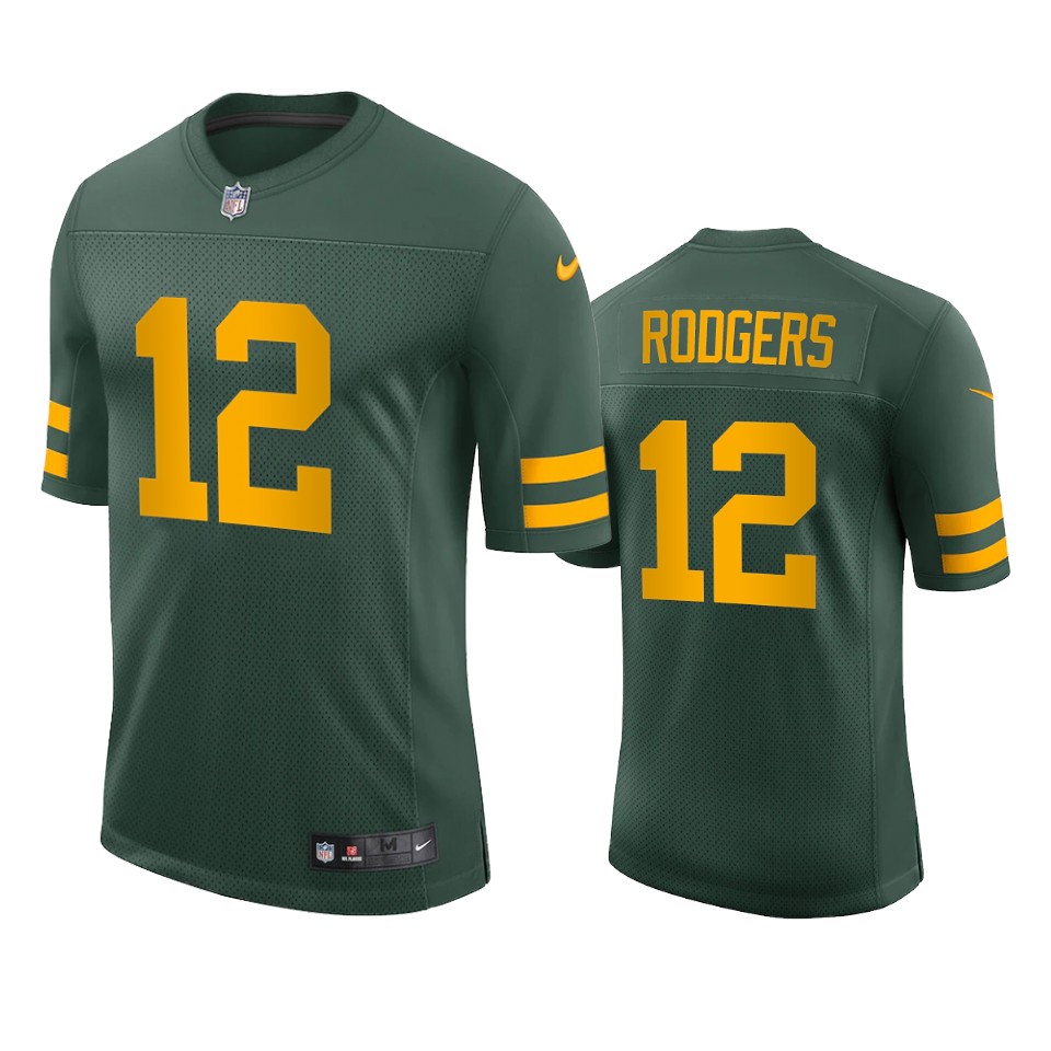 Green Bay Packers #12 Aaron Rodgers Men's Alternate Vapor Limited Player Jersey - Green