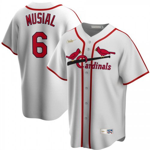 St. Louis St.Louis Cardinals #6 Stan Musial Home Cooperstown Collection Player Jersey White Men's