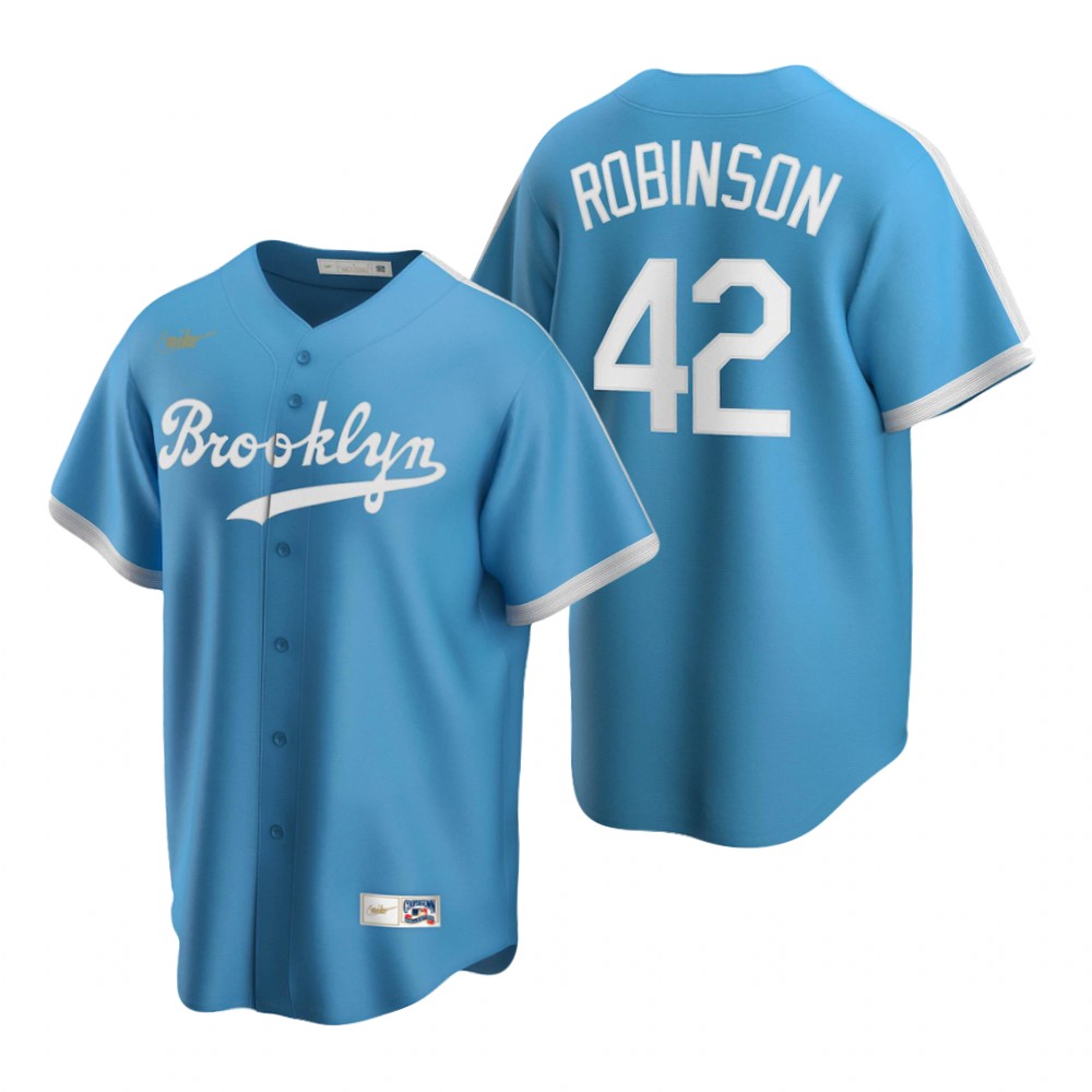 Los Angeles Dodgers #42 Jackie Robinson Light Blue Alternate Cooperstown Collection Jersey