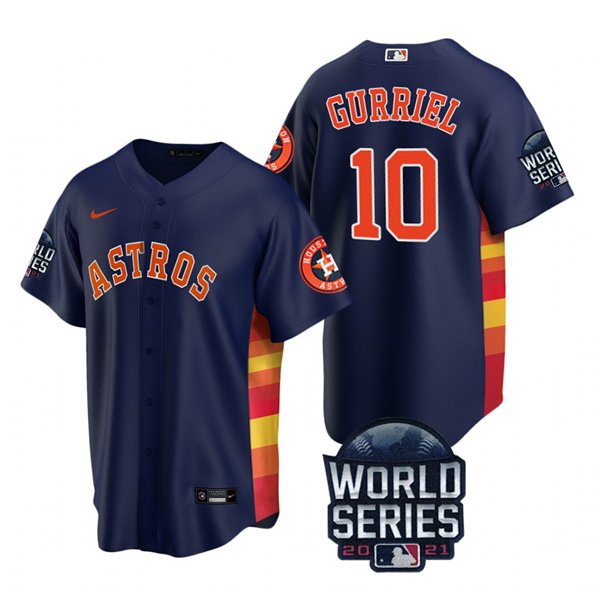 Houston Astros #10 Yuli Gurriel Men's 150th Anniversary 2021 World Series Game Jersey - Navy