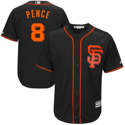 San Francisco Giants #8 Hunter Pence Black Alternate Stitched Youth Jersey Youth