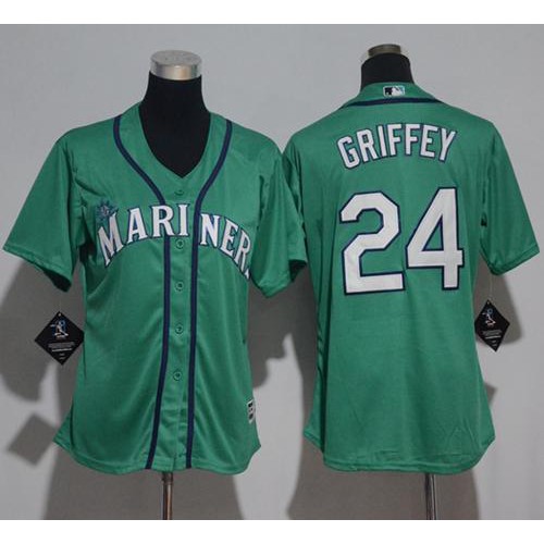 Seattle Mariners #24 Ken Griffey Green Cool Base Stitched Youth Jersey Youth