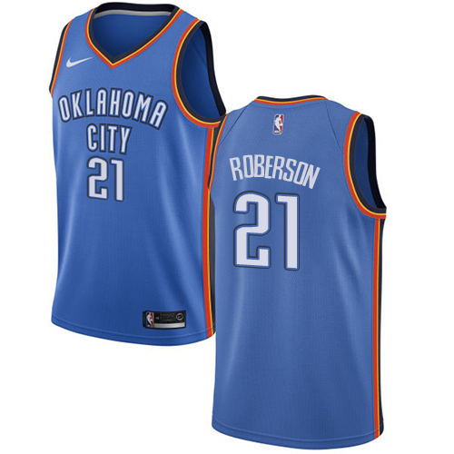 Oklahoma City Thunder #21 Andre Roberson Blue Youth Swingman Icon Edition Jersey Youth