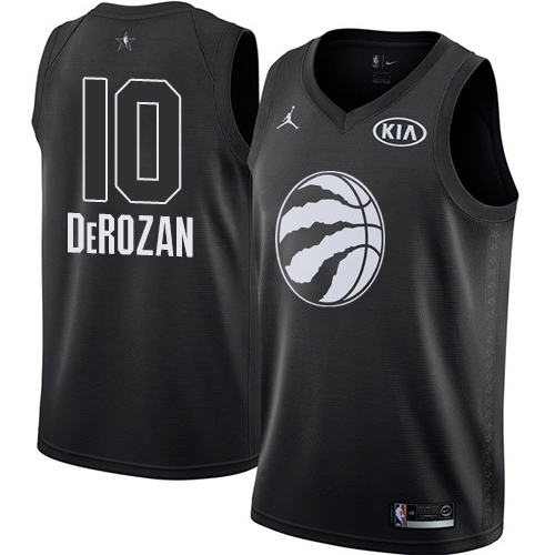 Toronto Raptors #10 DeMar DeRozan Black Jordan Swingman 2018 All-Star Game Jersey Mens