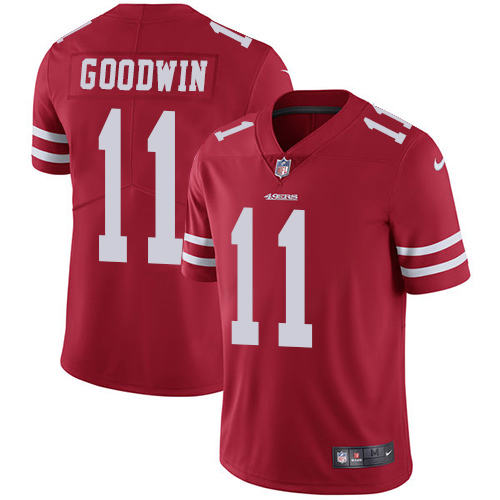 San Francisco 49ers #11 Marquise Goodwin Red Team Color Men's Stitched Vapor Untouchable Limited Jersey Men's