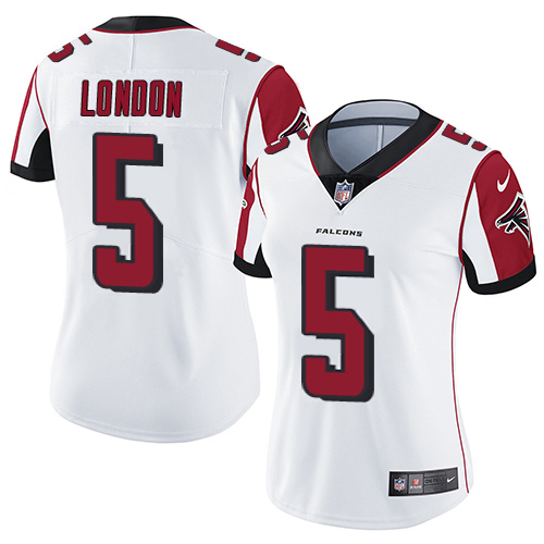 Falcons #5 Drake London White Stitched Women's Vapor Untouchable Limited Jersey