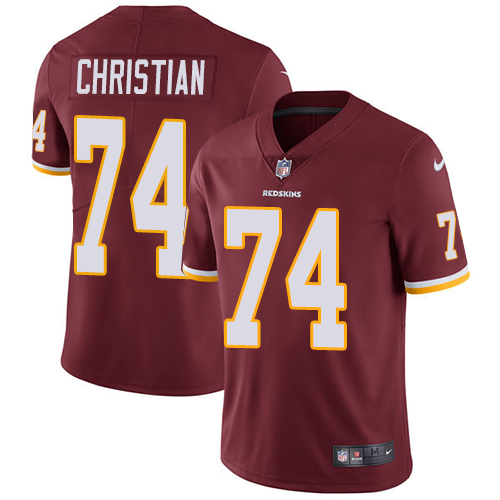 Washington Commanders #74 Geron Christian Burgundy Red Team Color Men's Stitched Vapor Untouchable Limited Jersey Men's