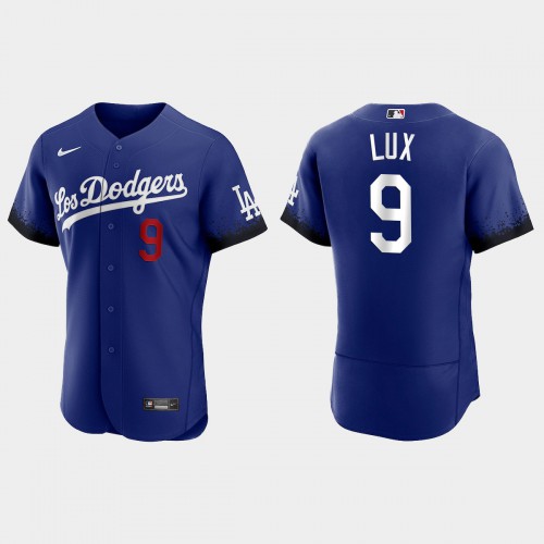 Los Angeles Los Angeles Dodgers #9 Gavin Lux Men's 2021 City Connect Authentic Jersey Royal Men's