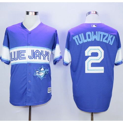 Toronto Blue Jays #2 Troy Tulowitzki Blue Exclusive New Cool Base Stitched Jersey Men's