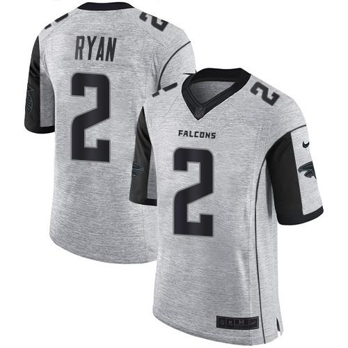 Atlanta Falcons #2 Matt Ryan Gray Men's Stitched Limited Gridiron Gray II Jersey Men's