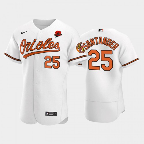 Baltimore Baltimore Orioles #25 Anthony Santander Men's Authentic 2021 Memorial Day Jersey - White Men's