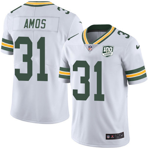 Green Bay Packers #31 Adrian Amos White Men's 100th Season Stitched Vapor Untouchable Limited Jersey Men's